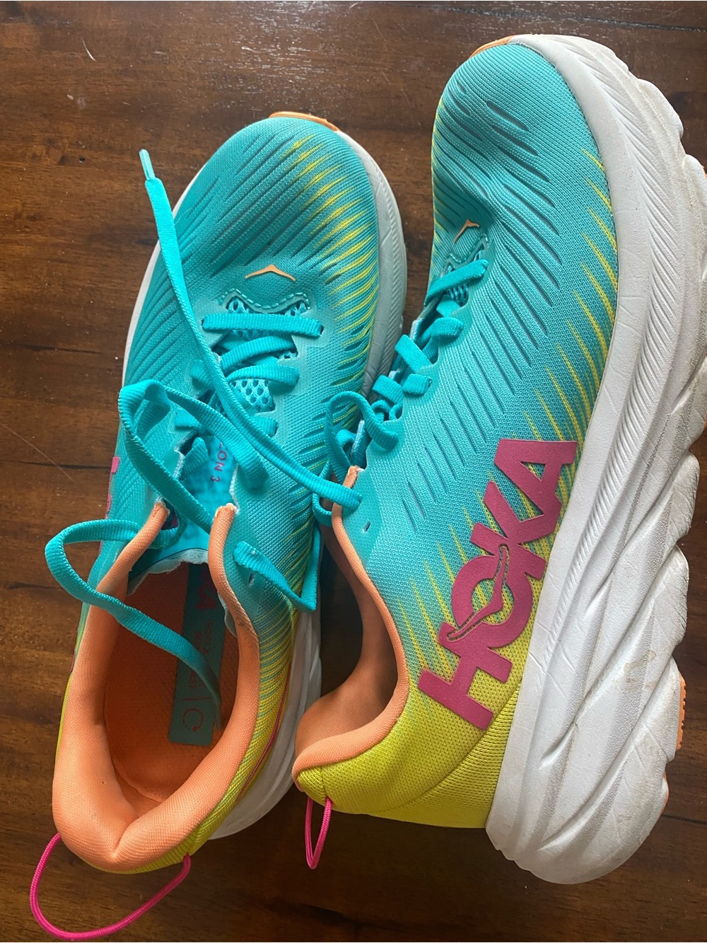 HOKA Women's Teal & Coral Running Shoes